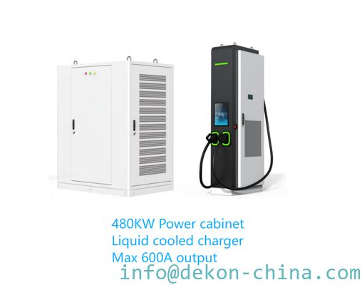 Жидкостное охлаждение 500А сверхбыстрое распределенное зарядное устройство постоянного тока мощностью 480 кВт с 3 терминалами поставщик